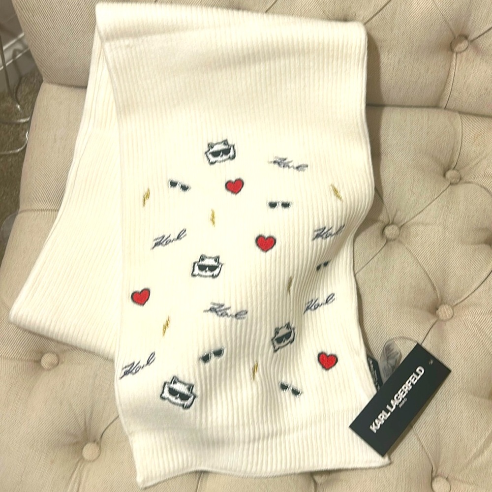KARL LAGERFELD PARIS - Cate Pins Embroidery Scarf